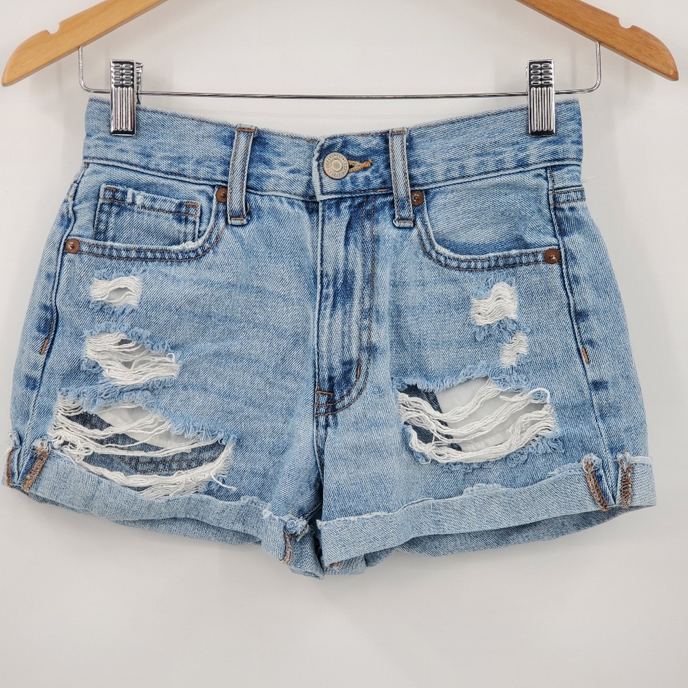 ♧♧ Aeropostle Mom Short Distressed Blue Jean Shorts Size 00